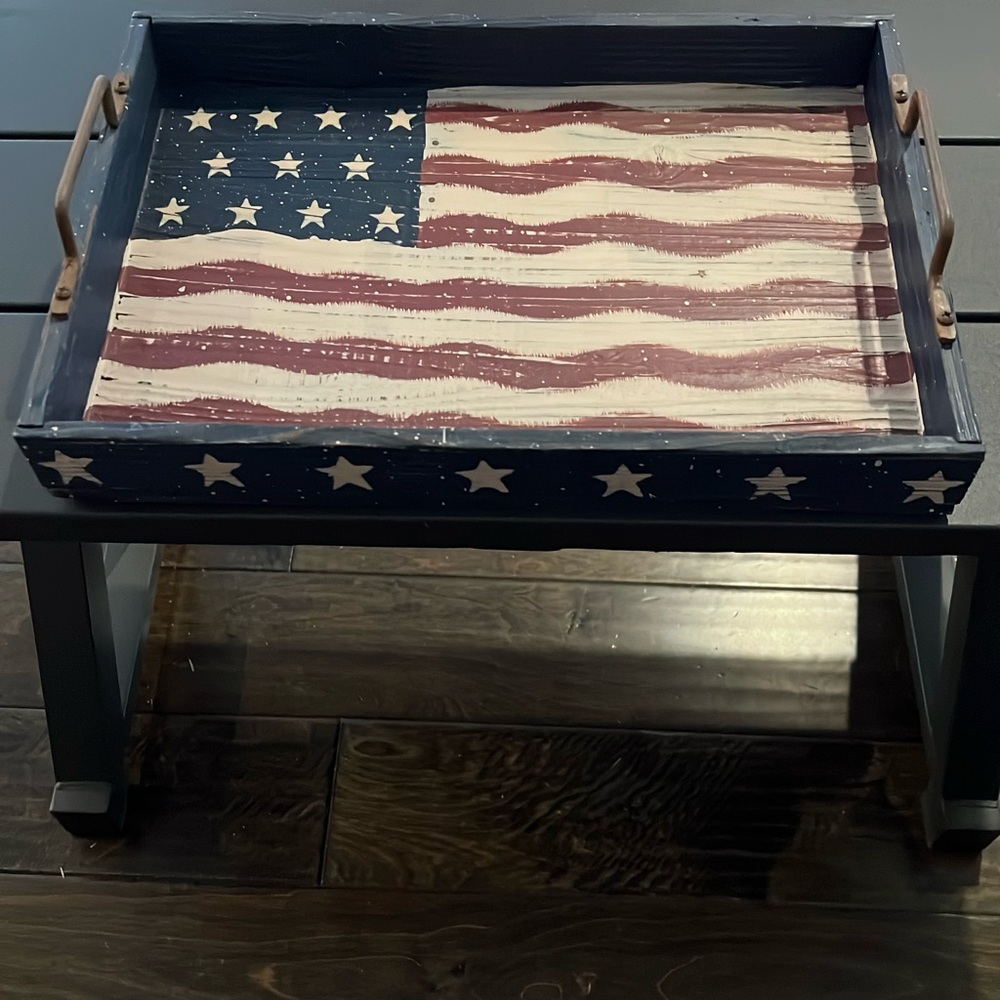 Americana Patriotic Wooden Serving Tray